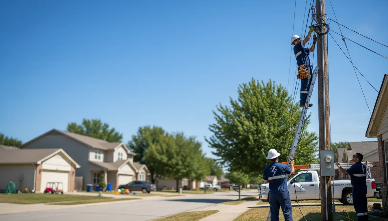 Residential electrician providing installation services in Lyons, TX